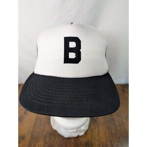 Vintage Gulf Coast Sportswear "B" Trucker Hat - Black/White Mesh Snapback